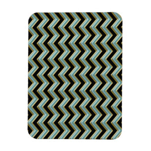 Black Guld Teal ZigZag Magnet