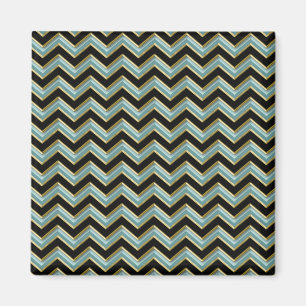 Black Guld Teal ZigZag Magnet