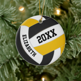 Black guld team färg keepsakvolleyball julgransprydnad keramik
