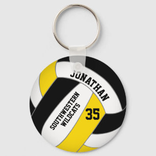 Black guld team namn boys volleyball nyckelring