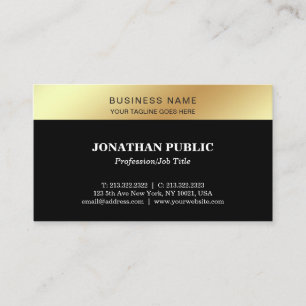 Black Guld Template Elegant Modern Company Sleek Visitkort