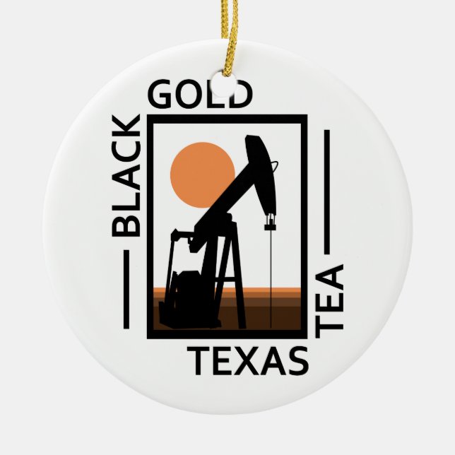 Black Guld Texas Tea Julgransprydnad Keramik (Framsidan)