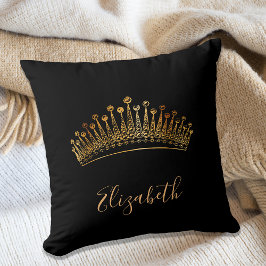 Black guld tiara krona namn elegant kudde