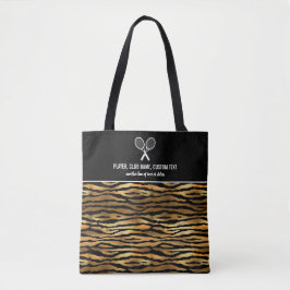 Black Guld Tiger Print Anpassningsbar Tennis Racke Tygkasse