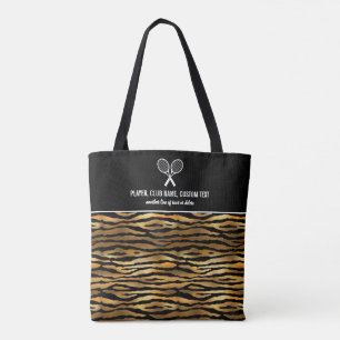 Black Guld Tiger Print Anpassningsbar Tennis Racke Tygkasse