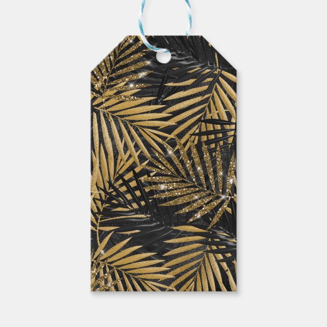 BLACK & GULD TROPICAL LÖV PRESENTETIKETT (Framsidan)