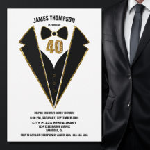Black Guld Tuxedo 40:e födelsedagen Party