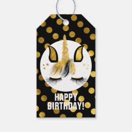 Black & Guld Unicorn Presentetikett