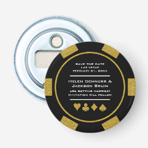 Black Guld Vegas Casino Poker Chip sparar datumet Flasköppnare