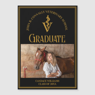 Black Guld Veterinary School Photo Student Magnet