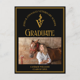 Black Guld Veterinary School Photo Studenten Meddelande Vykort