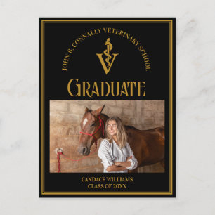 Black Guld Veterinary School Photo Studenten Meddelande Vykort