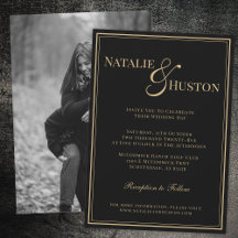 Black Guld Victorian Personlig Bröllop Elegant