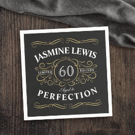 Black Guld Vintage Åldras to Perfection-födelsedag Pappersservett