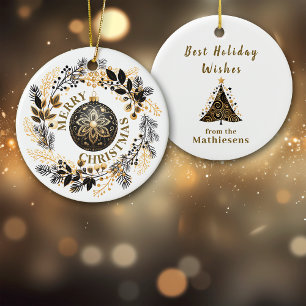 Black Guld Wandan Helgdag Julgransprydnad Keramik