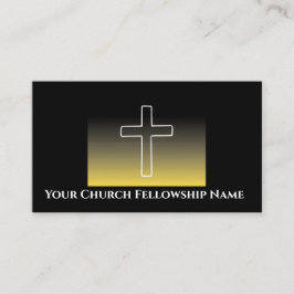 Black Guld White Kor Outline Church Pastor Visitkort