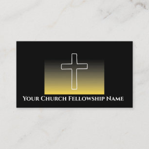 Black Guld White Kor Outline Church Pastor Visitkort