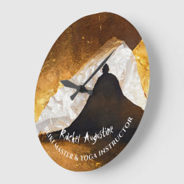 Black Guld Yoga Meditation Instructor Reiki Master Stor Klocka