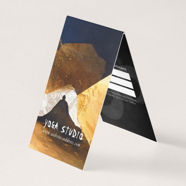 Black Guld Yoga Meditation Instructor Reiki Master Visitkort (Framsida)