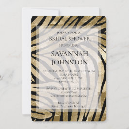 Black Guld Zebra Möhippa Inbjudningar