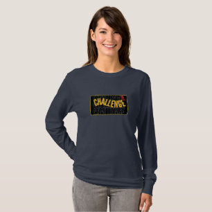 Black Gult Challenge Woman Långärmad T-Shirt