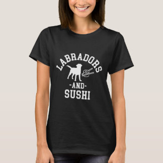 Black Gult Chocolate Labs och Sushi Labrador Lab T Shirt