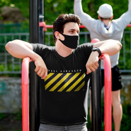 Black Gult Danger Rand Construction Ingenjör T Shirt