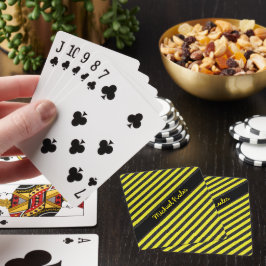 Black Gult Faux Glitter Diagonal Rand Namn Casinokort