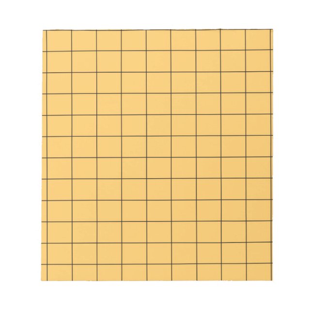 Black & Gult Gingham Checkered Play Mönster Anteckningsblock (Framsida)