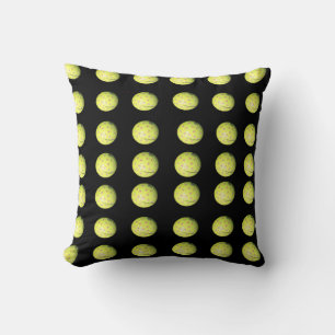 Black Gult Golf Boll Mönster, Throw Cushion. Kudde