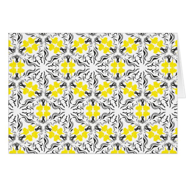 Black Gult Great dane Hälsningskort (Framsidan Horizontal)