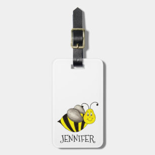Black Gult Insekt Humla Bumblebee Honeybee Bagagebricka
