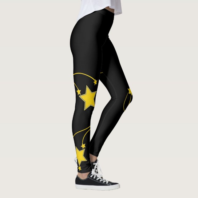 Black Gult Stars Leggings (Höger)