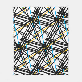 Black Gult Turcos Criss-cross Linjer Fleecefilt