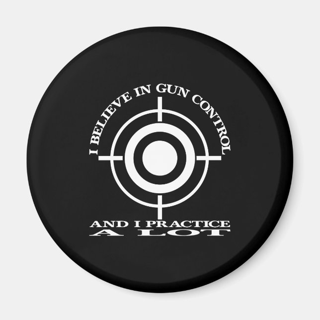 Black Gun Control Practice Lot Magnet (Framsidan)