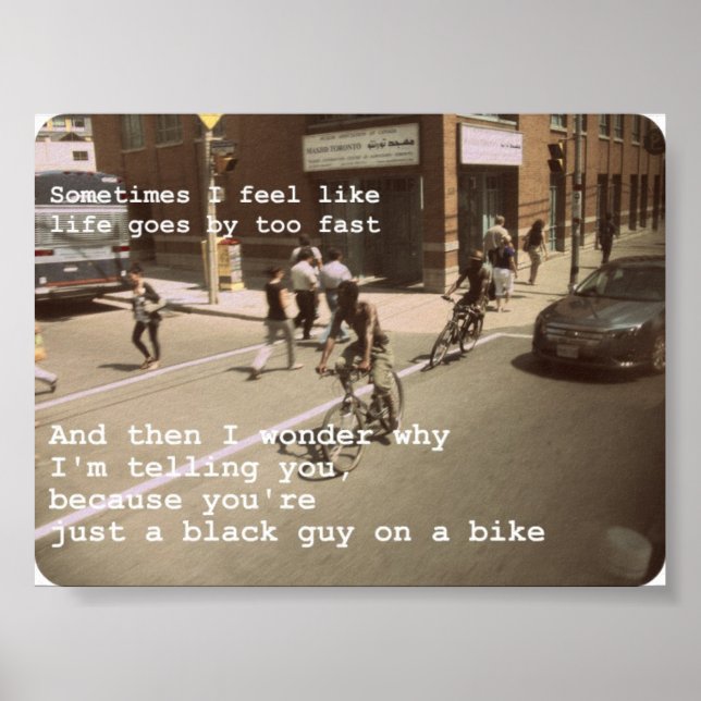 Black Guy på en Bike Poster (Framsidan)