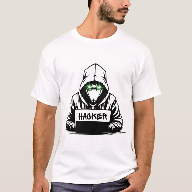 Black Hacker T-Shirt Design (Framsida)
