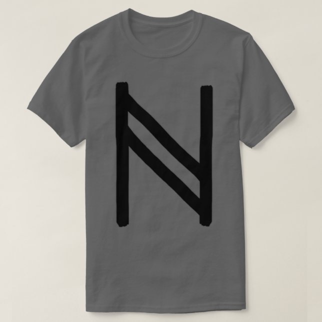 Black Hagalaz Rune Paintbrush version 2 T Shirt (Design framsida)