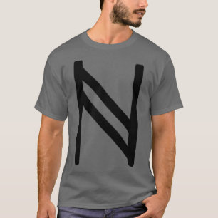 Black Hagalaz Rune Paintbrush version 2 T Shirt