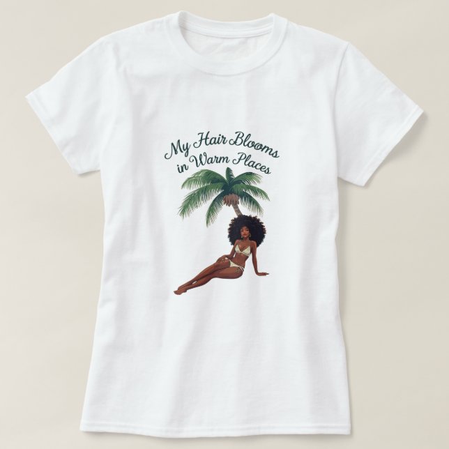 Black Hair Afro Natural Hair Graphic Tee (Design framsida)