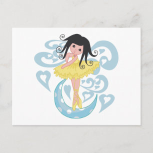 Black Hair Ballerina Tshirts och Gifts Vykort
