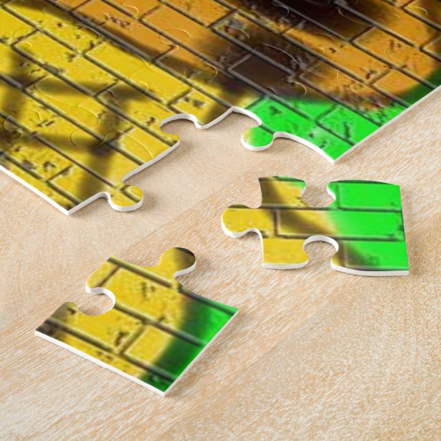 Black Hair Bee Woman Graffiti Wall Painting Grönt Pussel (Sidan)