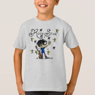 Black Hair Boy Rockstjärna Tee