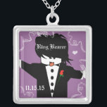 Black Hair Bröllop Ring Bearer Necklace Silverpläterat Halsband<br><div class="desc"></div>