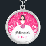 Black Hair Fuchsia Bröllop Bridesmaid Necklace Silverpläterat Halsband<br><div class="desc">Behåll Necklaces Välj antingen Silver Plattat Guld Avsluta eller Sterling silver Unik Personlig Anpassningsbar !st Bröllopsfest för julklapp av Bröllop Keepsakt Necklaces - om du vill ändra bakgrund färg - klicka på anpassa - klicka på redigera - välj sista verktyg i rullgardinsmenyn och välj från ett av de färger som...</div>