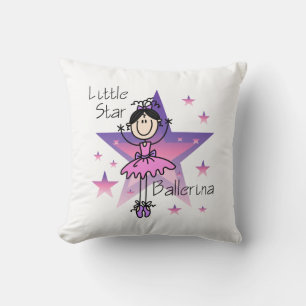 Black Hair Girl Little Star Ballerina Pillow Kudde