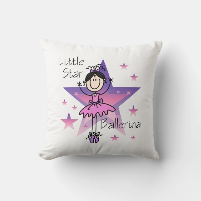 Black Hair Girl Little Star Ballerina Pillow Kudde (Framsida)