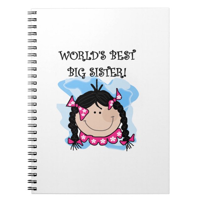 Black Hair World's Best Big Sister-presenter Anteckningsbok (Framsidan)