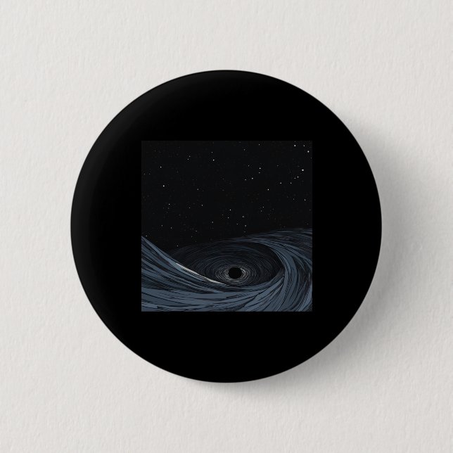 Black Hål Anime Stil Sticker Knapp (Framsida)