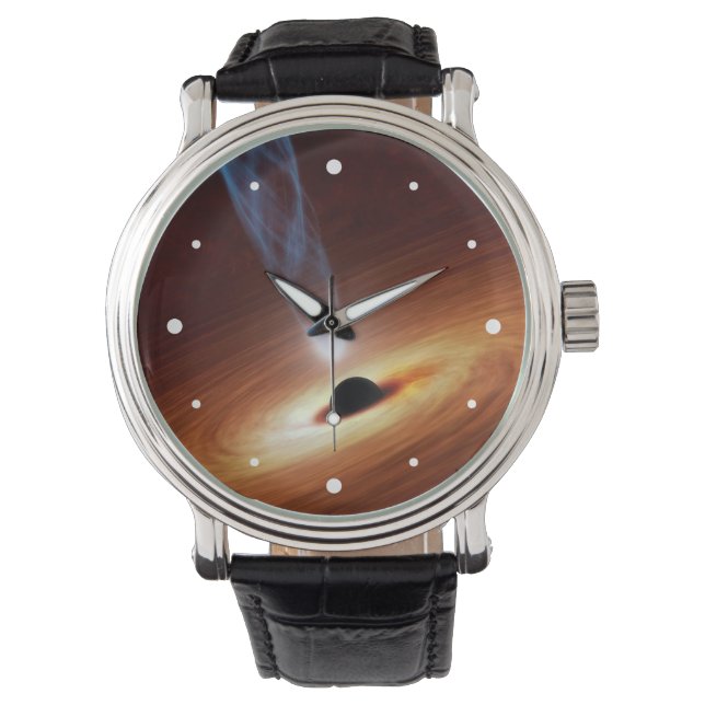 Black Hål Astronomy Space Art Armbandsur (Framsida)